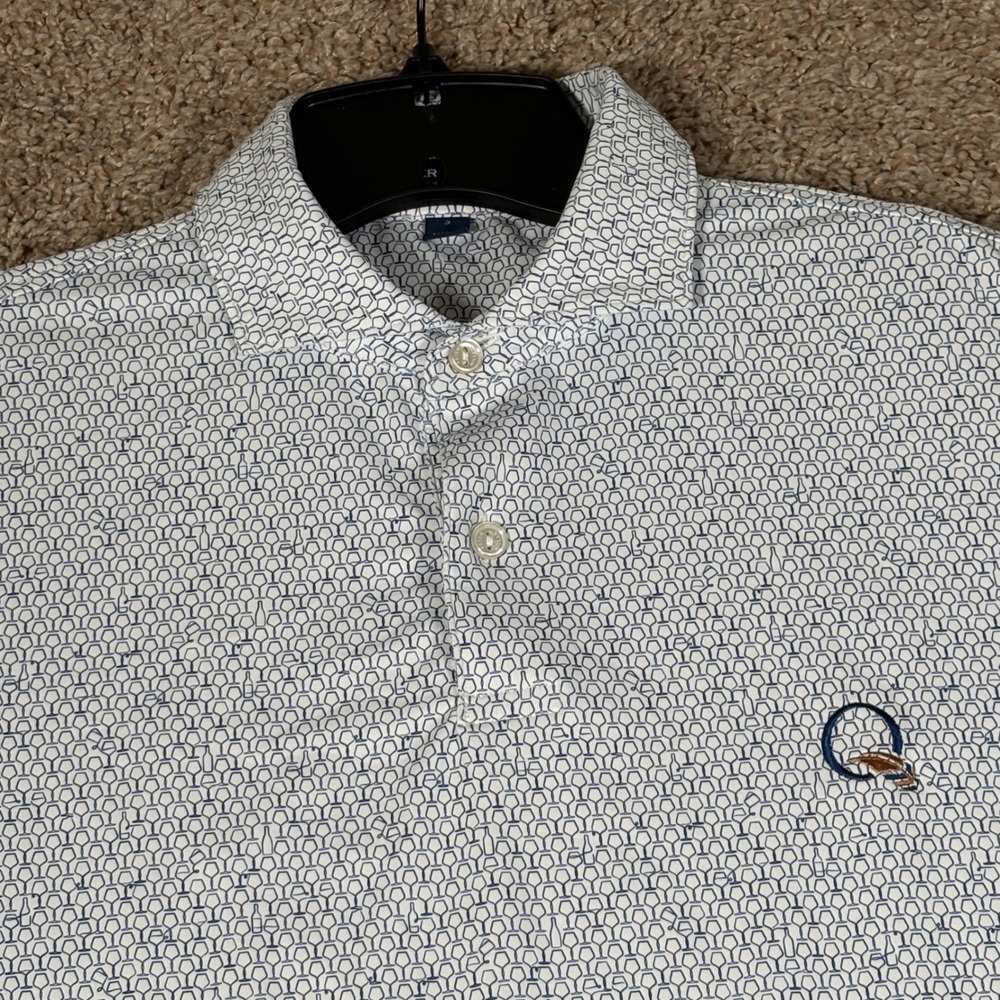Peter Millar Crown Crafted Mens Small Quail Hollow Wine Glass Polo Shirt